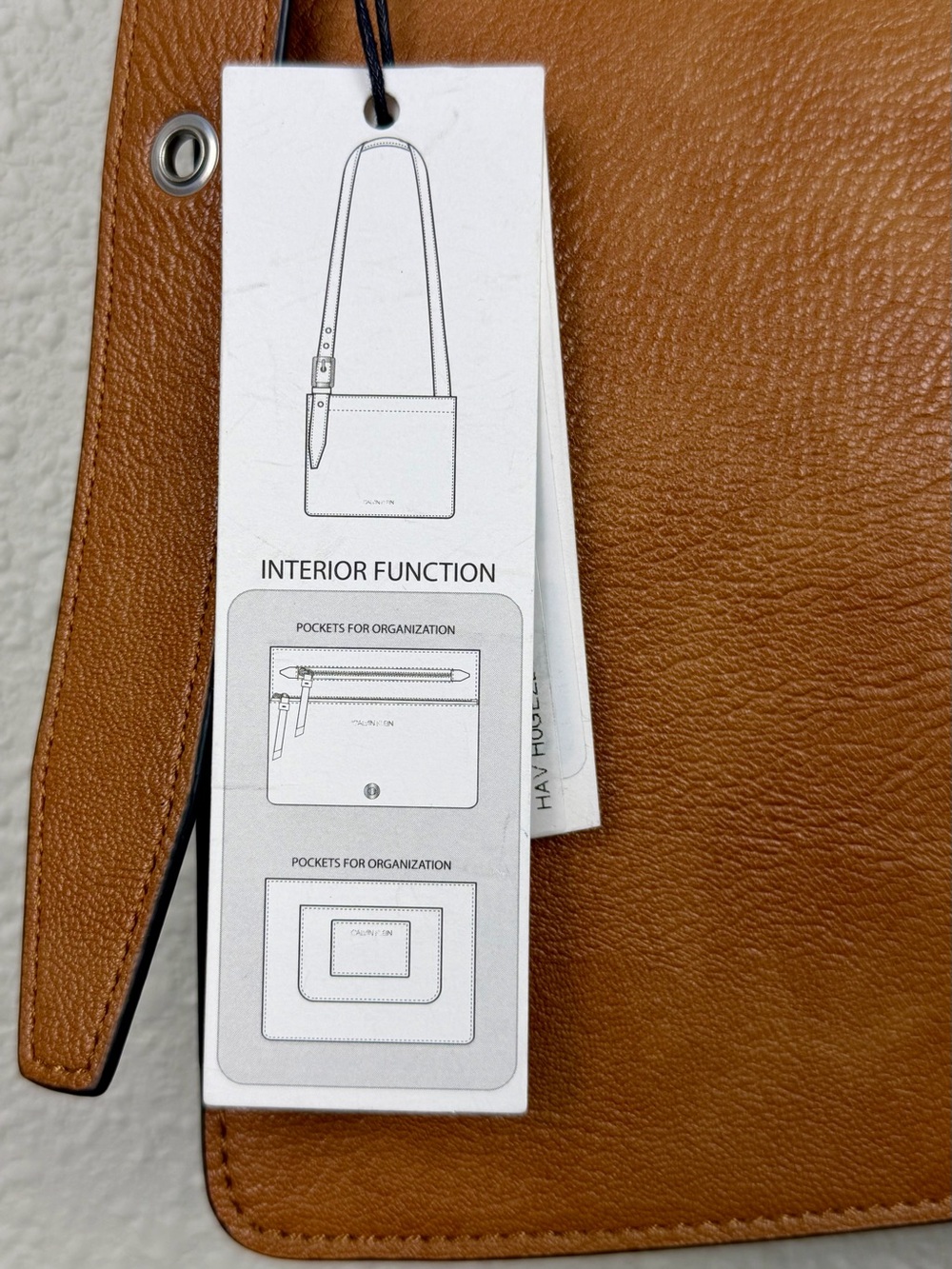 Calvin Klein Havana Novelty Organizational Crossbody Bag Caramel NEW With Tags - Picture 10 of 11